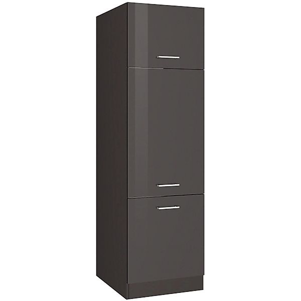 Held Möbel Küchen-Kühlschrankumbauschrank 60 cm Hochglanz Graphit/Graphit günstig online kaufen