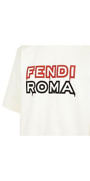 FENDI Print-Shirt FENDI Logo Print T-Shirt aus Baumwolle Weiß Herren XL günstig online kaufen