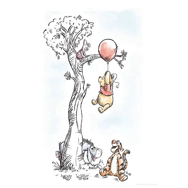 KOMAR Wandbild - Winnie Pooh Hang on - Größe: 50 x 70 cm mehrfarbig Gr. one günstig online kaufen