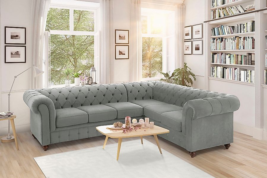 Home affaire Chesterfield-Sofa Duc Ecksofa L-Form, günstig online kaufen