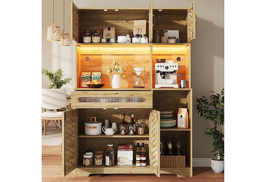 i@home Hochschrank Küchenschrank,(120×40×180cm) mit Schubladen, gewebte Sch günstig online kaufen