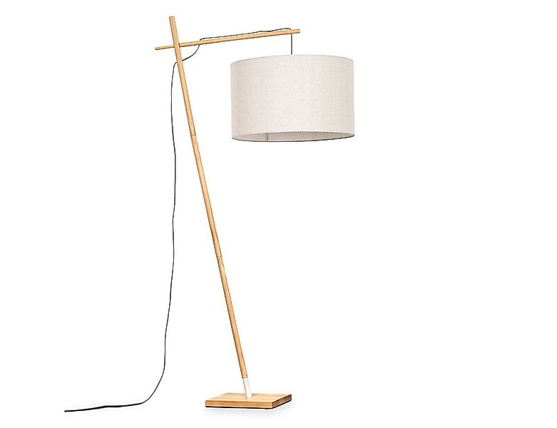 hofstein Stehlampe Stehlampe aus Holz/Leinen in Naturfarben, ohne Leuchtmit günstig online kaufen