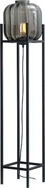 Kleine Stehleuchte Glas Metall 138 cm Schwarz E27 günstig online kaufen