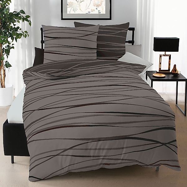 Kaeppel Bettwäsche Essential Motion 584-606 braun, günstig online kaufen
