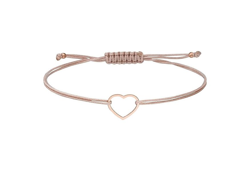SCHOSCHON Charm-Armband Armband HERZ 925 Silber rosevergoldet (zart, Textil günstig online kaufen