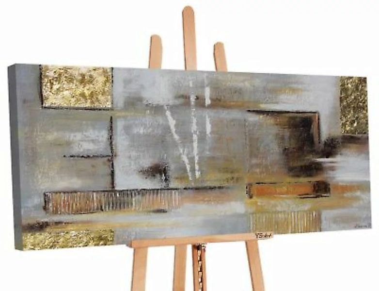 YS-Art™ Gemälde YS-Art Acryl Malerei „Goldene Abstraktion“. Braunes Gemälde günstig online kaufen