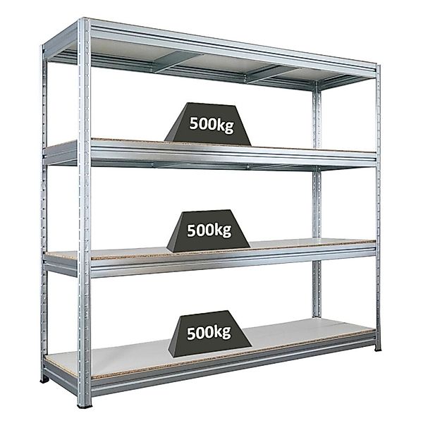 PROREGAL Schwerlastregal Dino HxBxT 180x200x60cm 4 Melamin-Ebenen 16mm Fach günstig online kaufen