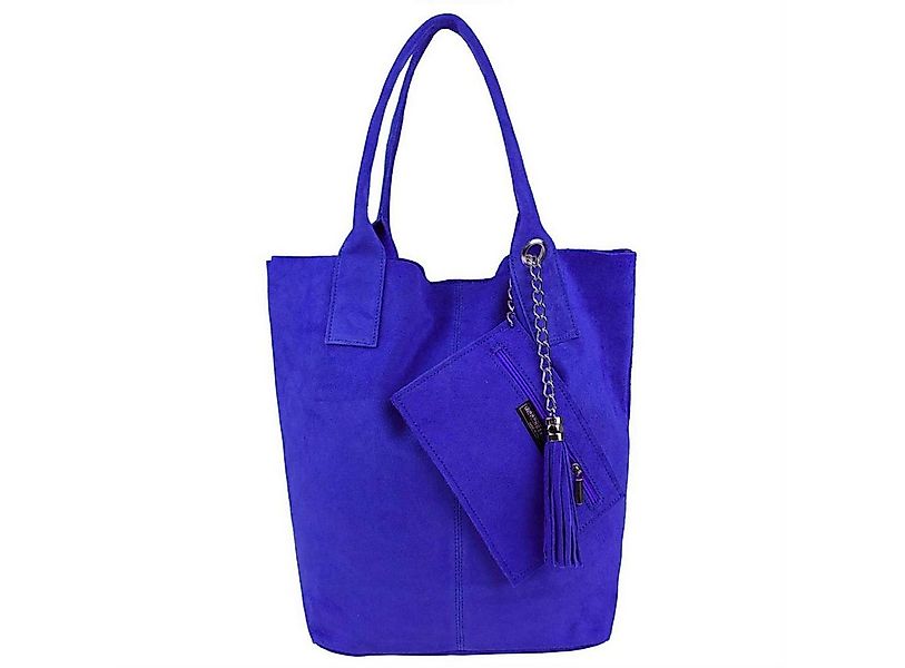 ITALYSHOP24 Schultertasche Made in Italy Damen Leder Wildleder A4 Shopper S günstig online kaufen