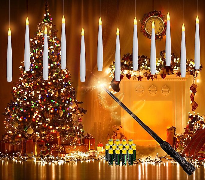 Gotoll LED-Kerze K-MFLZ 12pcs Schwebende Kerzen mit Zauberstab-Fernbedienun günstig online kaufen