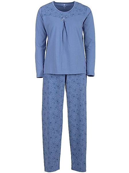 zeitlos Schlafanzug Pyjama Set Langarm - Blüten Floral Kellerfalte günstig online kaufen