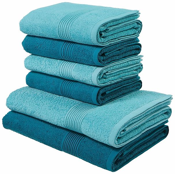 my home Handtuch Set Anna, 2 Duschtücher 70x140, 4 Handtücher 50x100, Walkf günstig online kaufen