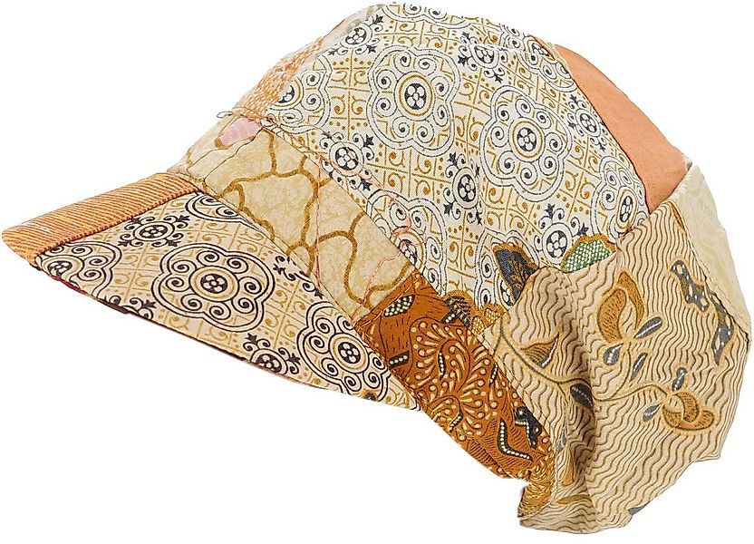 Guru-Shop Strickmütze Patchwork Boho Kappe, Ballon Mütze - kurkuma günstig online kaufen
