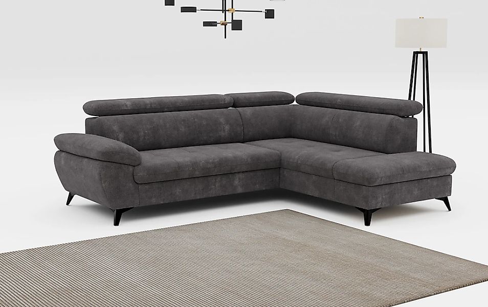 COTTA Ecksofa "Hudson L-Form, B: 256 cm" mit Kopfteilverstellung, optional günstig online kaufen