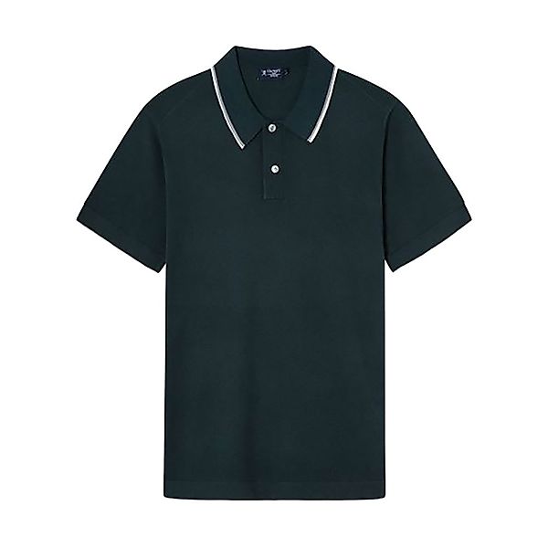 Hackett Knitted Lux Tennis Kurzarm Poloshirt S Forest Green günstig online kaufen