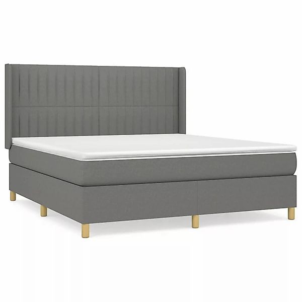 vidaXL Boxspringbett mit Matratze Dunkelgrau 160x200 cm Stoff1378210 günstig online kaufen