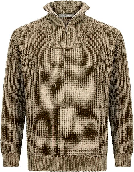 Irelandseye Wollpullover Reefer Ribbed Zip Neck günstig online kaufen