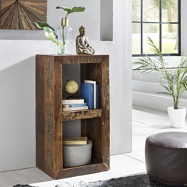 Bücherregal Kalkutta 45 x 35 x 90 cm | Massivholz Regal mit 2 Ebenen | Cube günstig online kaufen