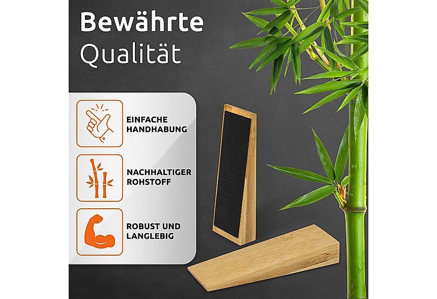 ECENCE Bodentürstopper 4x Türkeile Bambus Türstopper rutschfest mit (4 St) günstig online kaufen