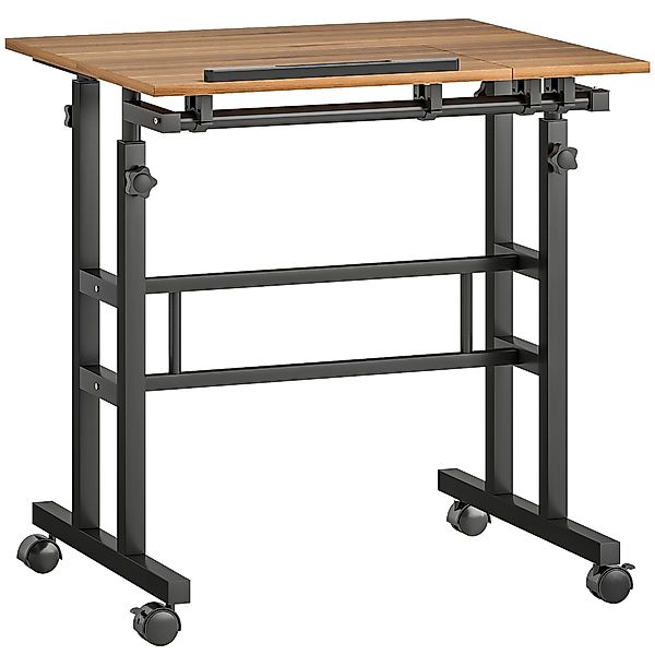 HOMCOM höhenverstellbarer Sitz‑Steh‑Schreibtisch 70 x 60 cm mit Rollen und günstig online kaufen