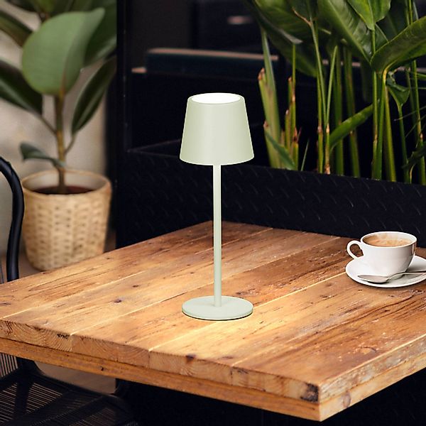 LED-Akku-Tischleuchte Roxi, mintgrün, Metall, IP54, Dimmer günstig online kaufen