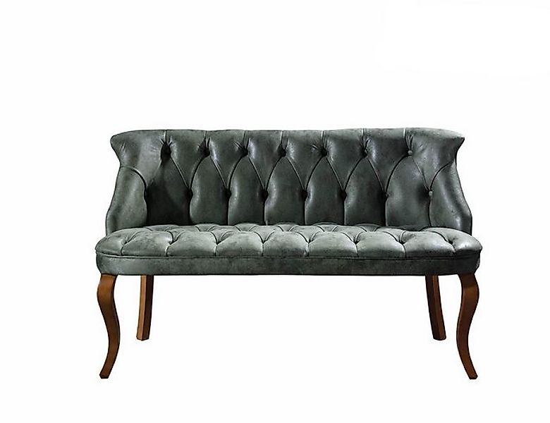 Xlmoebel Chesterfield-Sofa Zweisitzer Chesterfield Bank in Grün aus Kunstle günstig online kaufen