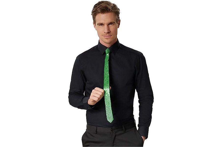 dressforfun Kostüm Pailletten-Krawatte, Schmale Unisex-Krawatte in Einheits günstig online kaufen