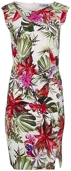 Passioni Midikleid Elegantes Kleid mit tropischen Druck mit Blumendruck günstig online kaufen