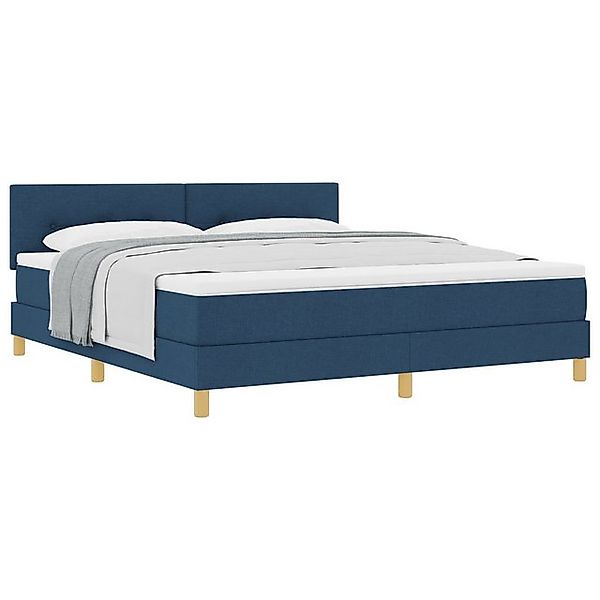 vidaXL Bett Boxspringbett mit Matratze Blau 180x200 cm Stoff (1-tlg) günstig online kaufen