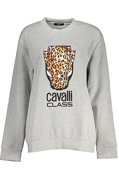 Cavalli Class Sweatshirt Graues Damen-Sweatshirt mit Logo-Druck und günstig online kaufen