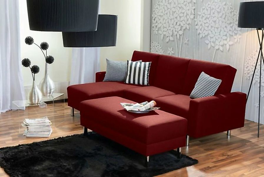 Max Winzer® Loungesofa Just Fashion Funktionssofa Flachgewebe rot, 1 Stück, günstig online kaufen