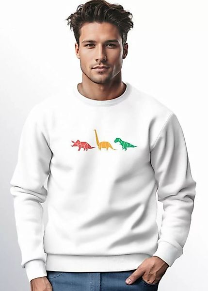 Neverless Sweatshirt Sweatshirt Herren Dinosaurier Aufdruck Polygon Tiere G günstig online kaufen