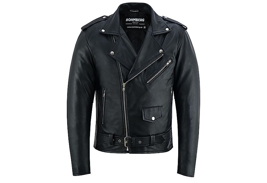 BOHMBERG Lederjacke LEOS Herren Biker-Übergangsjacke aus echtem Ziegennappa günstig online kaufen