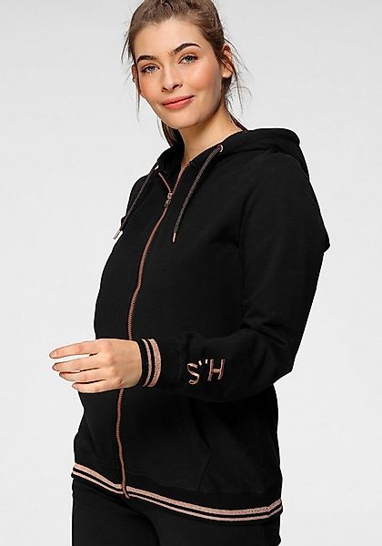 H.I.S Kapuzensweatjacke mit metallisch glänzenden Details, Große Größe günstig online kaufen