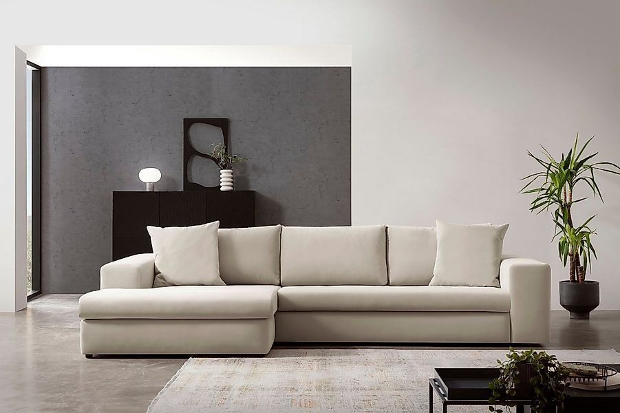 andas Ecksofa SLEETLAND XXL in Samtvelours oder Vintage-Leder-Optik, L-Form günstig online kaufen