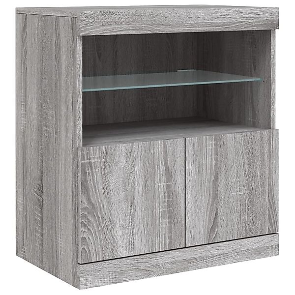 vidaXL Sideboard mit LED-Leuchten Grau Sonoma 60x37x67 cm 836656 günstig online kaufen