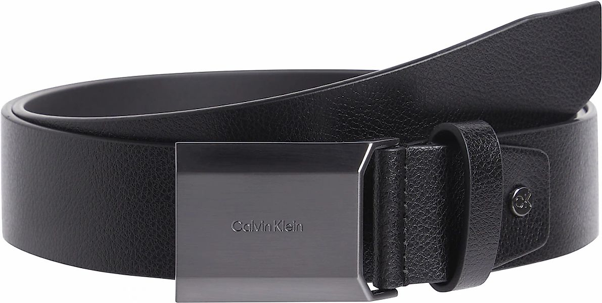 Calvin Klein Ledergürtel "ADJ BEVELED PLAQUE PB 35MM", mit geprägtem Logo günstig online kaufen