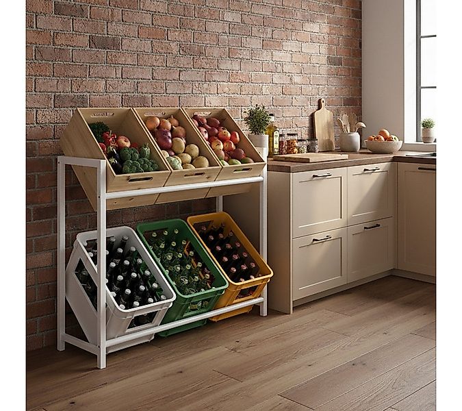 STEELSØN Flaschenregal Macondo aus Metall, Getränkekistenregal weiß, für 6 günstig online kaufen