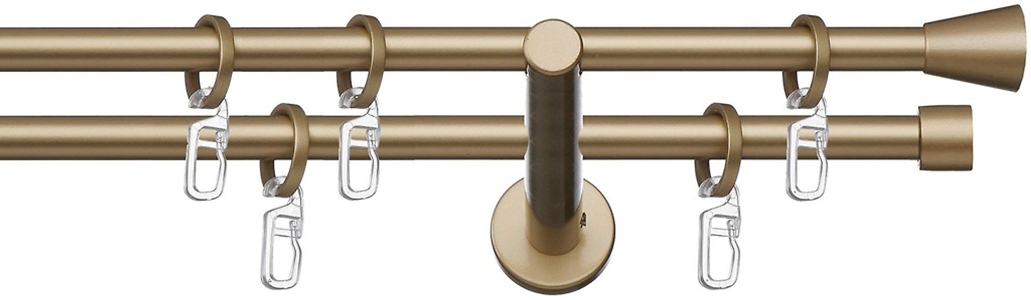 indeko Gardinenstange "Granada" Ø 12 mm 2 läufig-läufig Fixmaß Komplett-Set günstig online kaufen