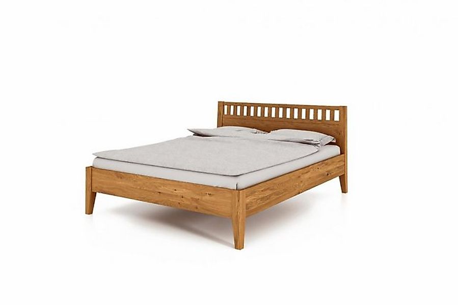 Natur24 Einzelbett Bett Sydo 5 Sonderlänge 100x210 Wildeiche Holzkopfteil u günstig online kaufen