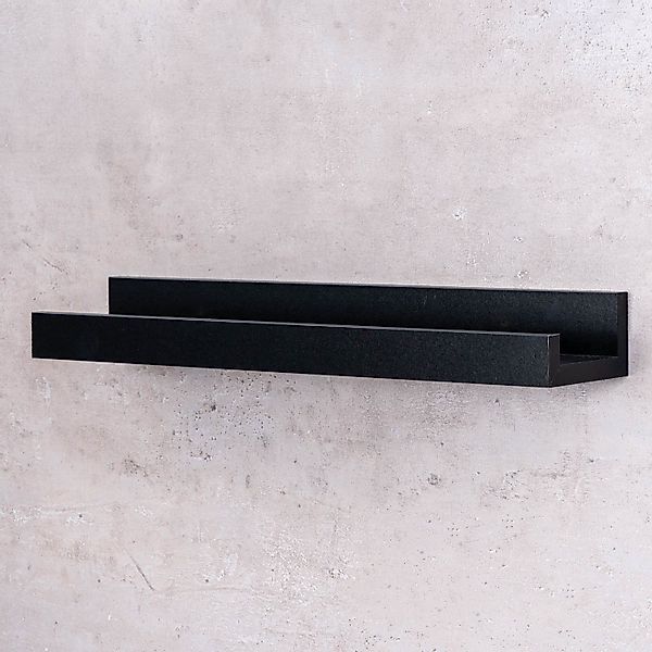 Levandeo® Bilderleiste, Bilderleiste L40cm Schwarz MDF günstig online kaufen