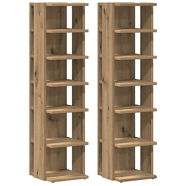 vidaXL Schuhschränke 2 Stk Artisan-Eiche 28x27x102 cm Holzwerkstoff 856667 günstig online kaufen