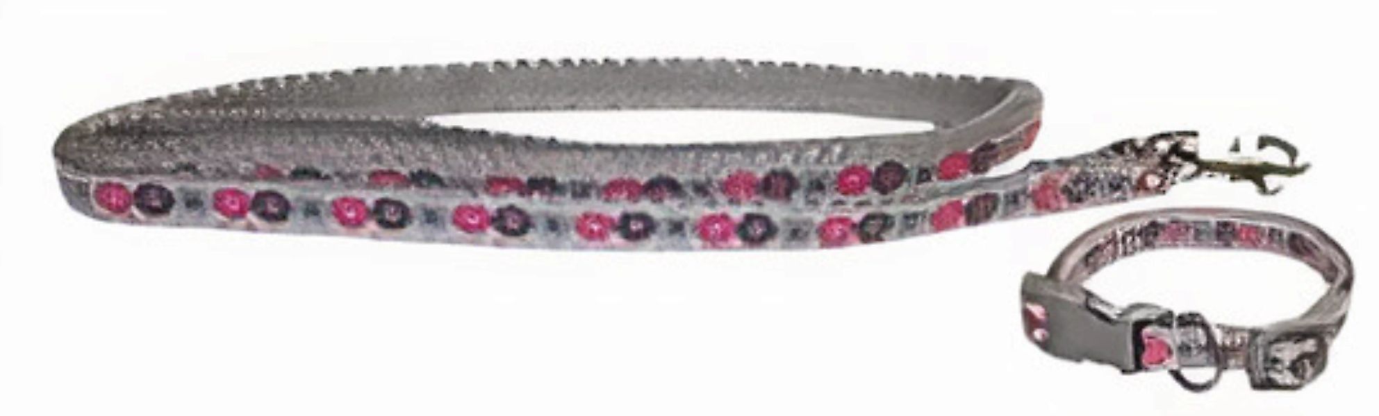 Halsband Mit Leine Welpe 22,5-36 Cm Textil Rosa günstig online kaufen