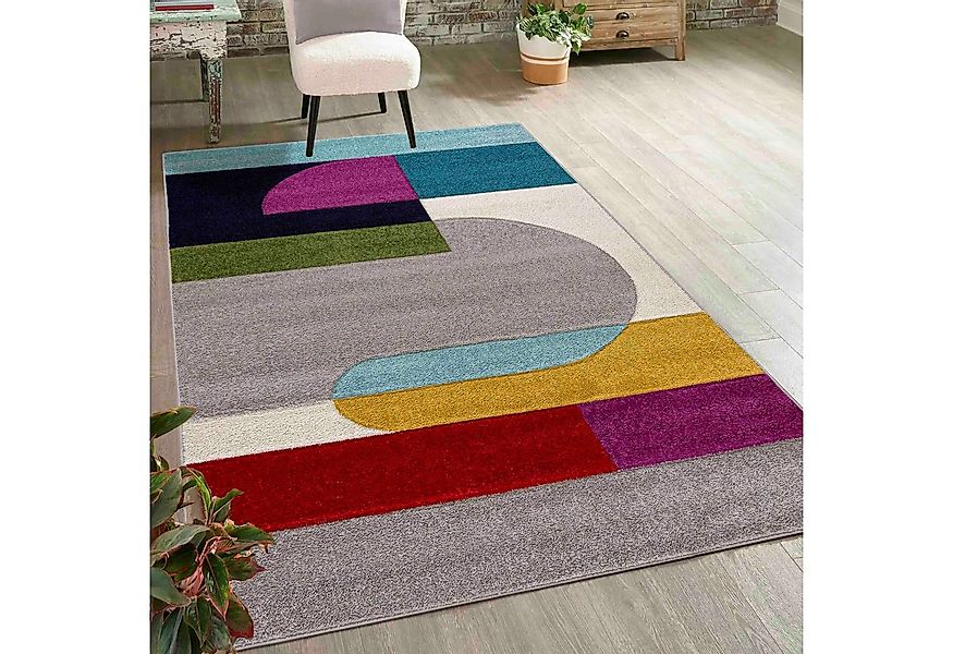 Mazovia Designteppich Modern Geometrischer Teppich Bunt Weich Teppich für W günstig online kaufen