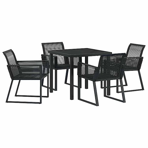 vidaXL Garten Essgruppe 5-Tlg Schwarz Poly Rattan 3379311 günstig online kaufen
