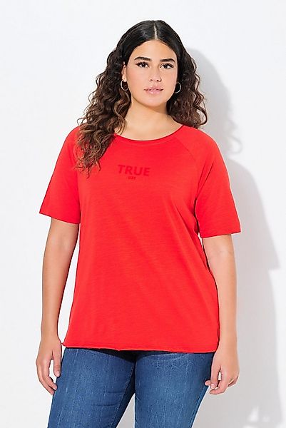 Ulla Popken T-Shirt Shirt Ringel Rundhals Halbarm offenkantig günstig online kaufen