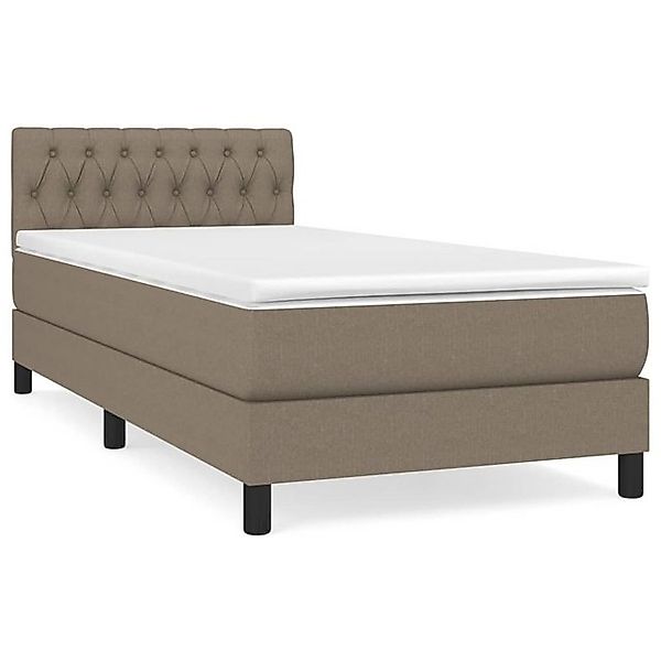 vidaXL Boxspringbett Boxspringbett mit Matratze Taupe 100x200 cm Stoff Bett günstig online kaufen