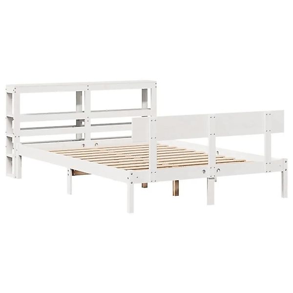 vidaXL Massivholzbett ohne Matratze Weiß 140x190 cm Kiefernholz 3305793 günstig online kaufen