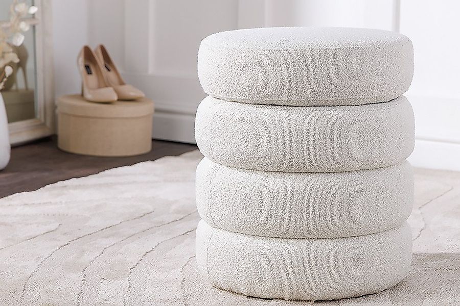 riess-ambiente Sitzhocker VOGUE Ø50cm creme weiß (Einzelartikel, 1 St), Woh günstig online kaufen