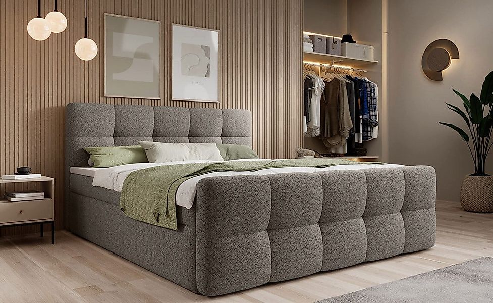 Luxusbetten24 Boxspringbett Cozy Bouclé, inklusive PU-Schaum günstig online kaufen