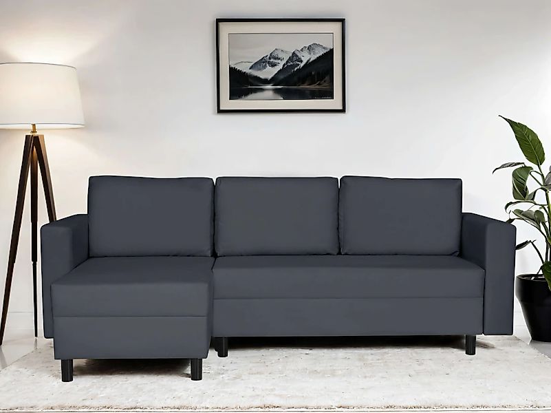 Home affaire Ecksofa "GLENOE Schlafsofa mit Bettkasten, Recamiere beidseiti günstig online kaufen